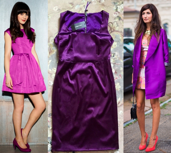 Пурпурный цвет – как выглядят модные образы в пурпуре