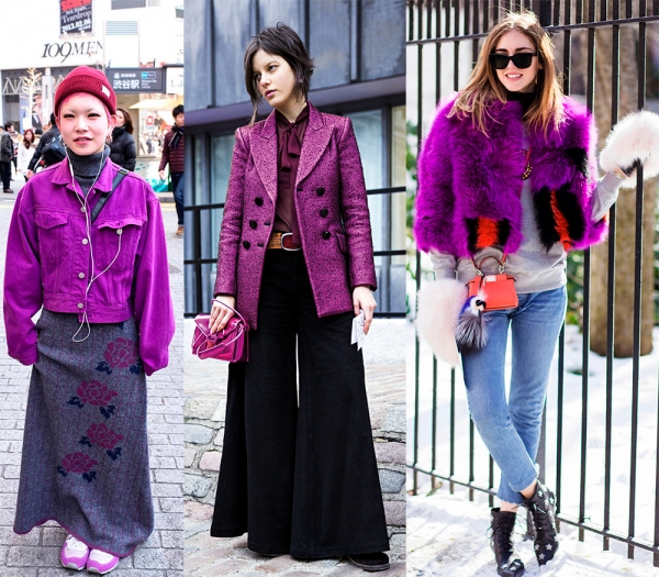 Пурпурный цвет – как выглядят модные образы в пурпуре