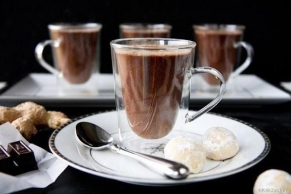 Имбирный горячий шоколад с молоком
