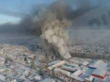 Появилось видео крупного пожара в Новосибирской области, снятое с беспилотника