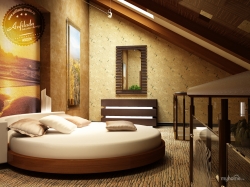 Использование круглой кровати в интерьере спальни