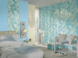 Голубой цвет в оформлении спальни