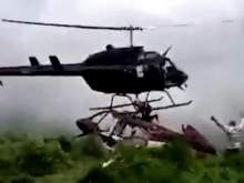 Спасательный вертолет упал на выживших на месте крушения другого вертолета