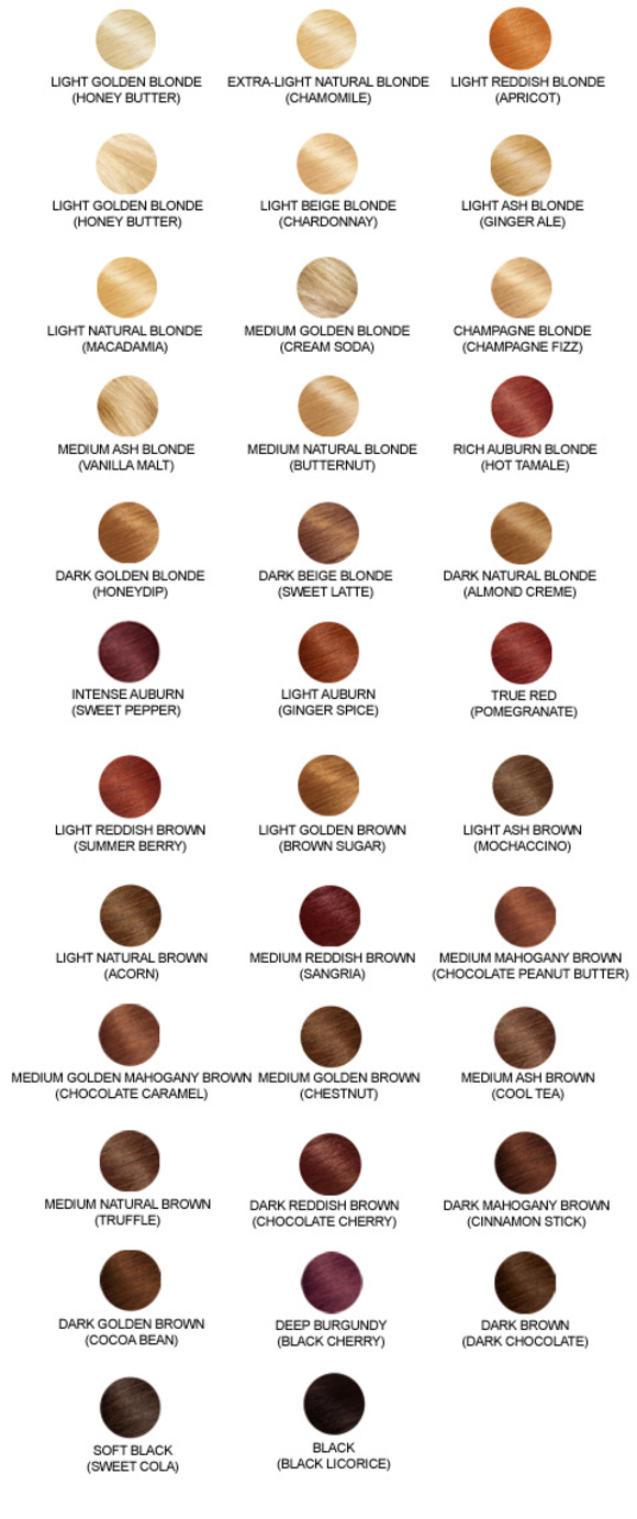 Таблица краски для волос гарньер