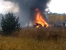 Очевидцы сняли на видео разбившийся МиГ-29 в Подмосковье