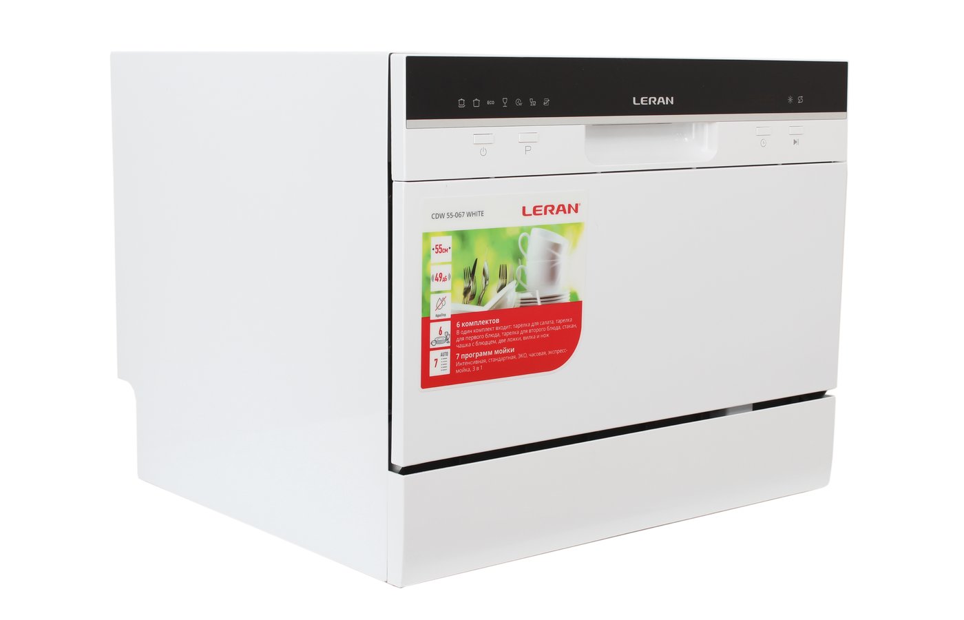 Leran cdw 42 043. Посудомоечная машина Leran cdw55-067w. Посудомоечная машина Leran CDW 55-067 White. Посудомоечная машина Леран сдв 55 067. Леран посудомоечная машина настольная.